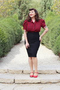 Pin Up Black Pencil Skirt