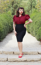 Load image into Gallery viewer, Pin Up Black Pencil Skirt