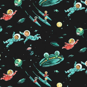 black retro space children print