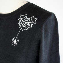 Load image into Gallery viewer, Long Sleeve Black Spiderweb Cardigan Sweater